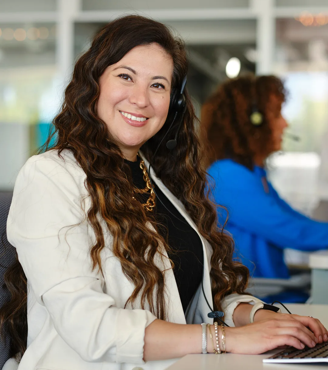 woman working at a computer